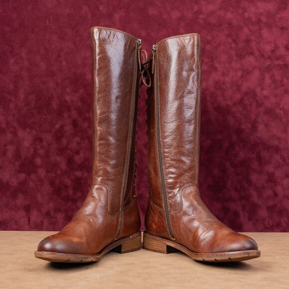 Sofft Women Sharnell II Brown Leather Back Lace-up Rust Riding Knee Boots 9.5 - Picture 2 of 10